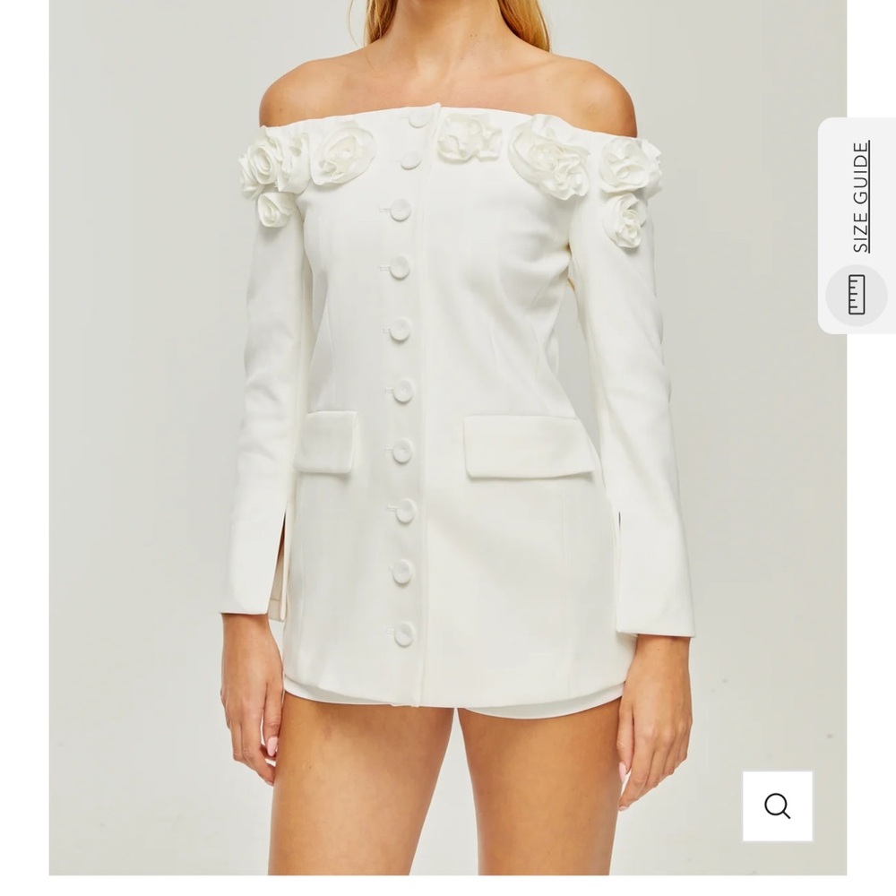 NWT Miss Rosier Jeanne Faux-flower Blazer Dress & Shorts Matching Set